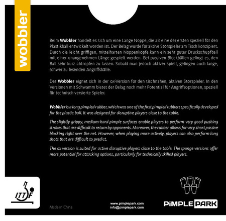 Long pips PIMPLEPARK Wobbler black