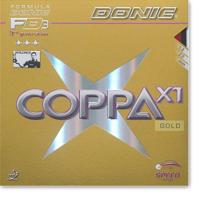 Pips-in DONIC Coppa X1 ( Gold ) red