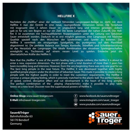 Pips-out long SAUER & TROGER Hellfire X violet