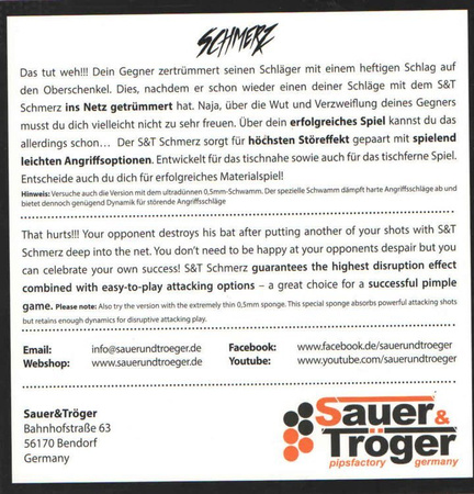 Pips-out long SAUER & TROGER Schmerz black