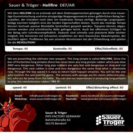 Pips-out long SAUER & TROGER Hellfire red